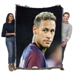 Neymar Enthusiastic PSG Sports Player Woven Blanket