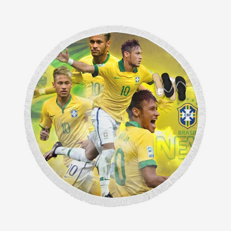 Neymar FIFA Confederations Cup Sports Player Round Beach Towel