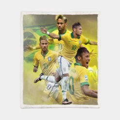 Neymar FIFA Confederations Cup Sports Player Sherpa Fleece Blanket 1