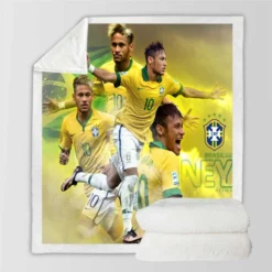 Neymar FIFA Confederations Cup Sports Player Sherpa Fleece Blanket