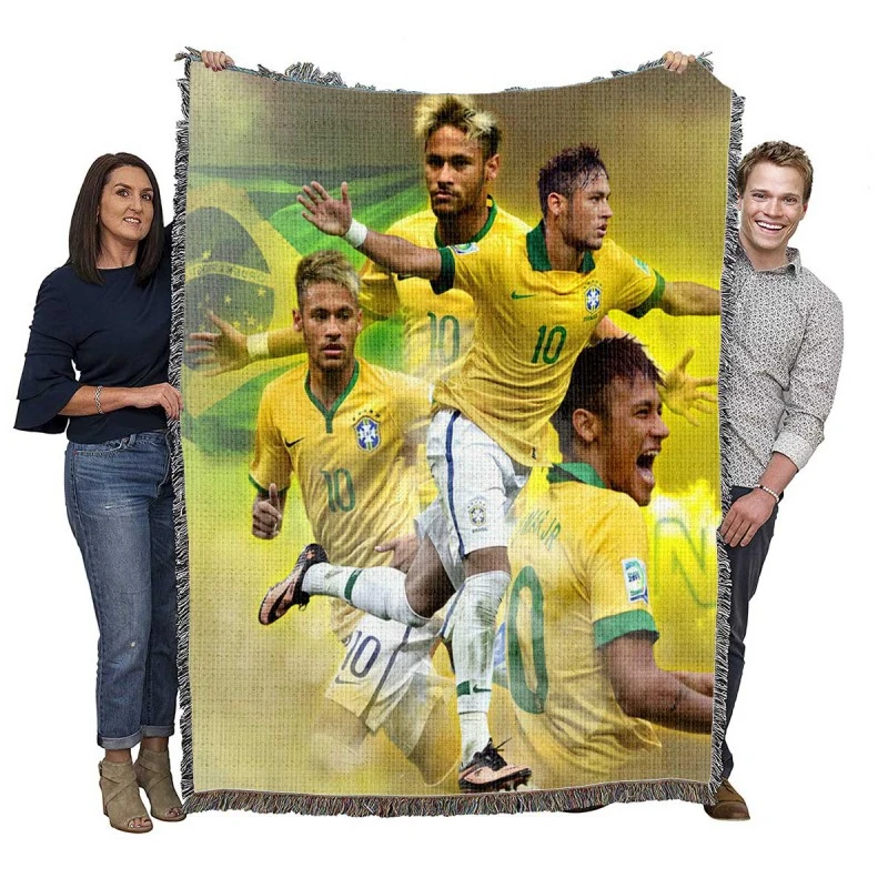 Neymar FIFA Confederations Cup Sports Player Woven Blanket