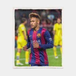 Neymar Fast Barca Football Player Sherpa Fleece Blanket 1