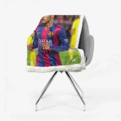 Neymar Fast Barca Football Player Sherpa Fleece Blanket 2