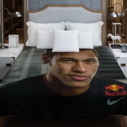 Neymar Focused Football Player Duvet Cover