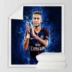 Neymar French League Cup Sports Player Sherpa Fleece Blanket