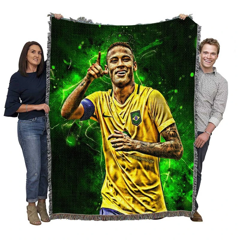 Neymar Gracious Brazil Footballer Player Woven Blanket