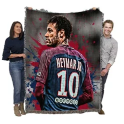 Neymar Healthy PSG Sports Player Woven Blanket