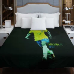 Neymar Jr Athletic Brazil Soccer Player Duvet Cover