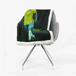 Neymar Jr Athletic Brazil Soccer Player Sherpa Fleece Blanket 2