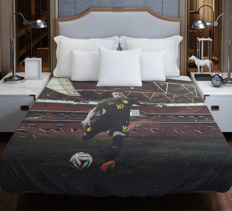 Neymar Jr Clever Brazil Soccer Player Duvet Cover