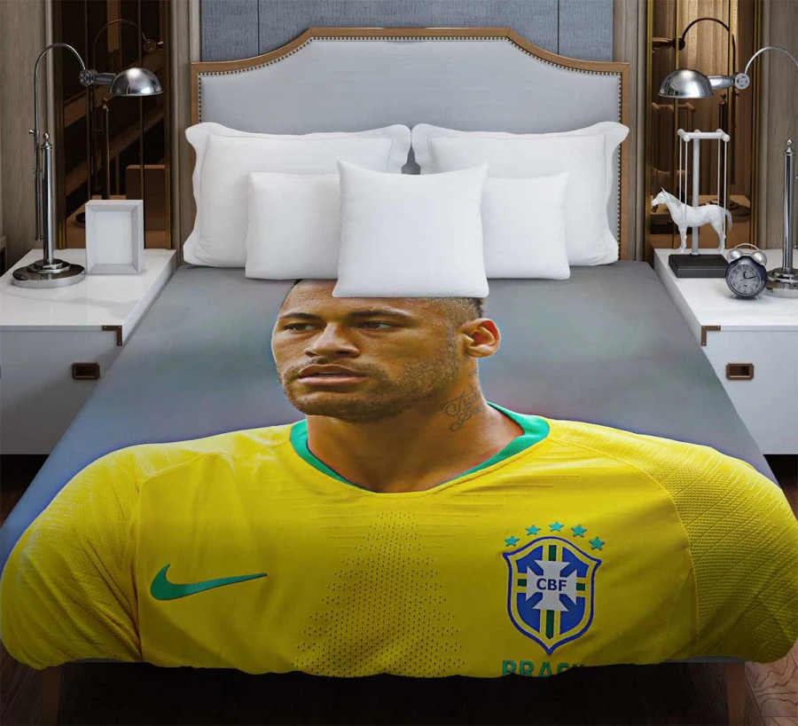 Neymar Jr Committed Brazil Sports Player Duvet Cover