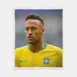 Neymar Jr Committed Brazil Sports Player Sherpa Fleece Blanket 1