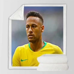 Neymar Jr Committed Brazil Sports Player Sherpa Fleece Blanket