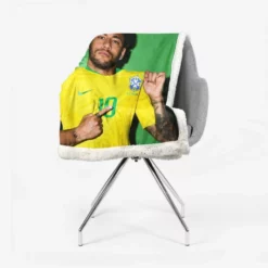 Neymar Jr Encouraging Brazil Football Player Sherpa Fleece Blanket 2