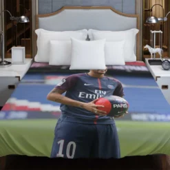 Neymar Jr Euphoric PSG Footballer Duvet Cover