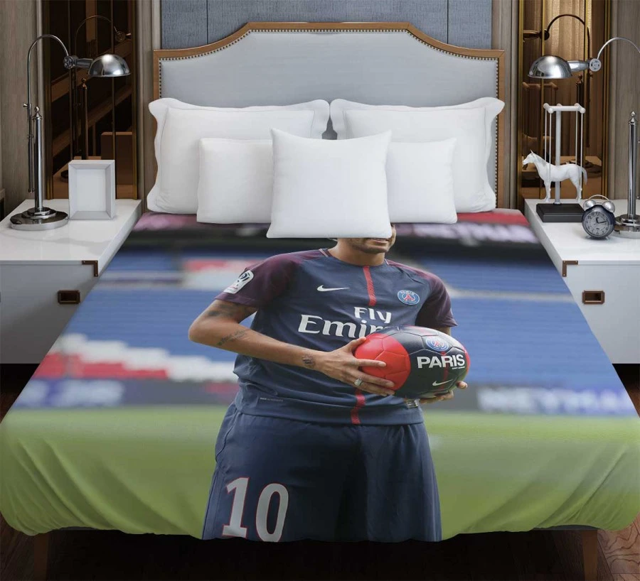 Neymar Jr Euphoric PSG Footballer Duvet Cover