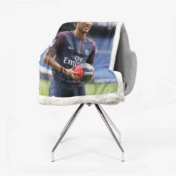 Neymar Jr Euphoric PSG Footballer Sherpa Fleece Blanket 2