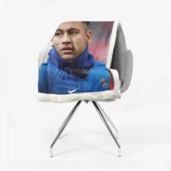 Neymar Jr Fastidious PSG Soccer Player Sherpa Fleece Blanket 2