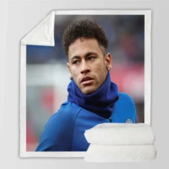 Neymar Jr Fastidious PSG Soccer Player Sherpa Fleece Blanket