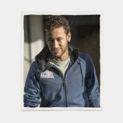 Neymar Jr Flexible Football Player Sherpa Fleece Blanket 1