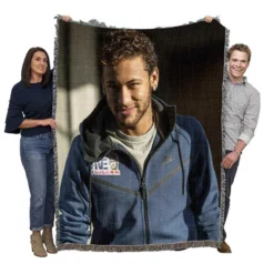 Neymar Jr Flexible Football Player Woven Blanket