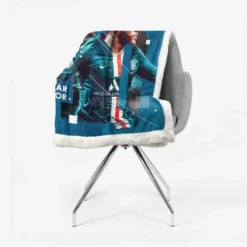 Neymar Jr PSG Soccer Player Sherpa Fleece Blanket 2