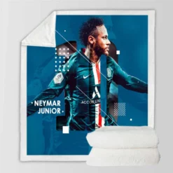 Neymar Jr PSG Soccer Player Sherpa Fleece Blanket