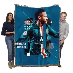 Neymar Jr PSG Soccer Player Woven Blanket