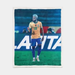 Neymar Jr Rapid Brazil Football Player Sherpa Fleece Blanket 1