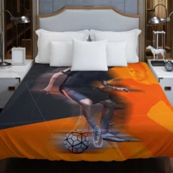 Neymar Jr Spirited Soccer Player Duvet Cover