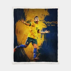 Neymar Sharp Football Player Sherpa Fleece Blanket 1