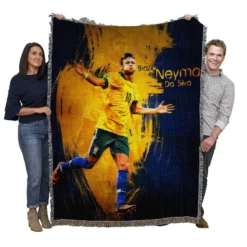 Neymar Sharp Football Player Woven Blanket