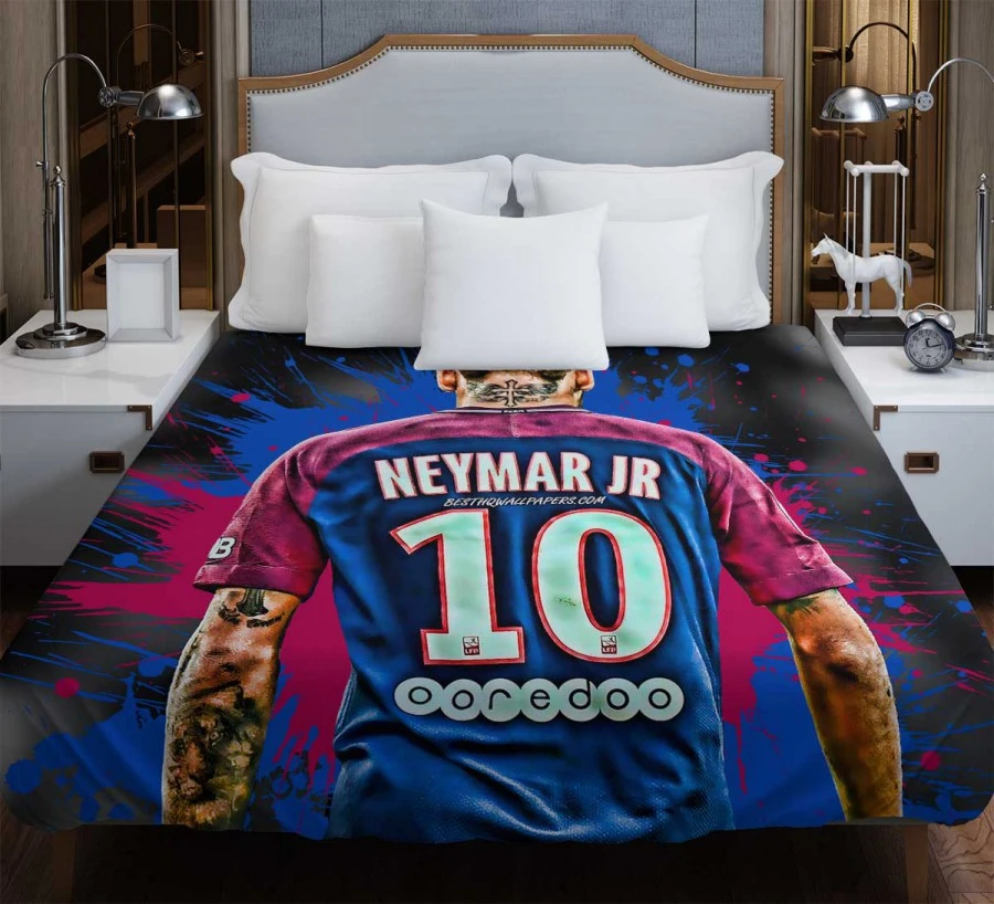 Neymar UEFA Cup Winners Cup Soccer Player Duvet Cover