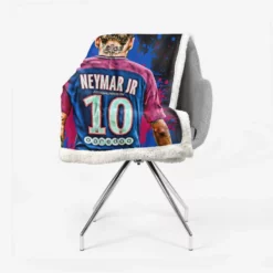 Neymar UEFA Cup Winners Cup Soccer Player Sherpa Fleece Blanket 2