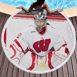 Nikki Kaasa Professional Hockey Player Round Beach Towel 1