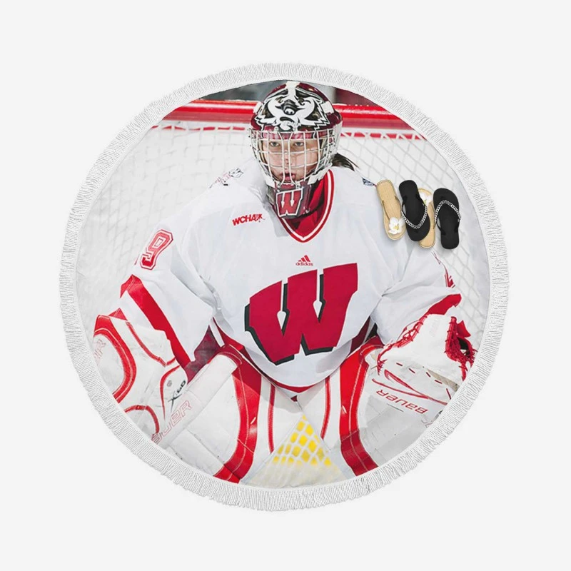 Nikki Kaasa Professional Hockey Player Round Beach Towel