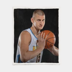 Nikola Jokic Serbian Professional Basketball Player Sherpa Fleece Blanket 1