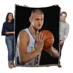 Nikola Jokic Serbian Professional Basketball Player Woven Blanket