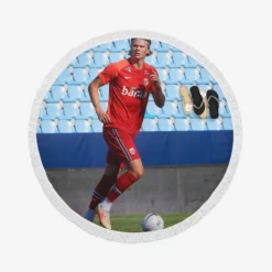 Norwegian Active Player Erling Haaland Round Beach Towel