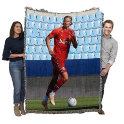 Norwegian Active Player Erling Haaland Woven Blanket