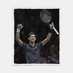 Novak Djokovic Excellent Tennis Player Sherpa Fleece Blanket 1