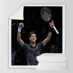 Novak Djokovic Excellent Tennis Player Sherpa Fleece Blanket