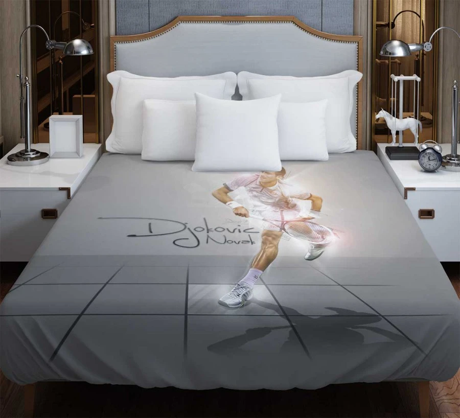 Novak Djokovic Grand Slam Tennis Player Duvet Cover