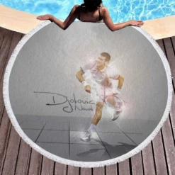 Novak Djokovic Grand Slam Tennis Player Round Beach Towel 1