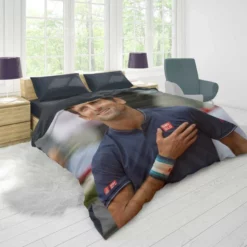 Novak Djokovic Strong Tennis Player Duvet Cover 1