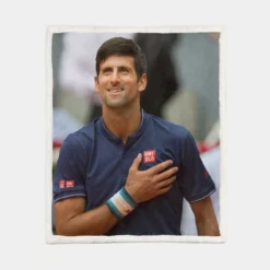 Novak Djokovic Strong Tennis Player Sherpa Fleece Blanket 1