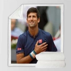 Novak Djokovic Strong Tennis Player Sherpa Fleece Blanket