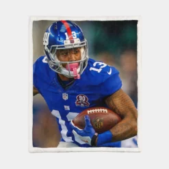 Odell Beckham Jr NFL New York Giants Sherpa Fleece Blanket 1