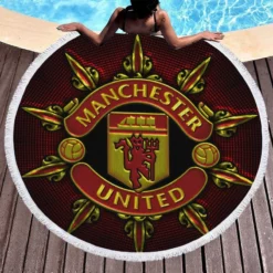 Official English Football Club Manchester United FC Round Beach Towel 1