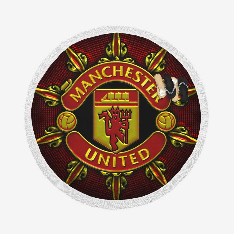 Official English Football Club Manchester United FC Round Beach Towel